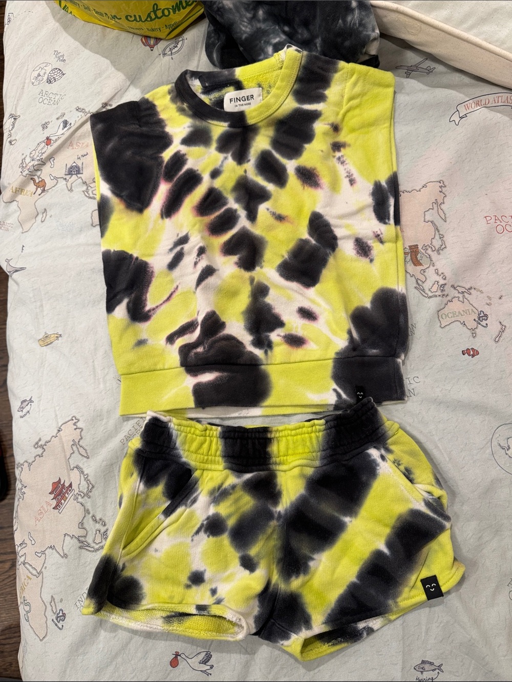 Finger In The Nose Neon Yellow and Black Tie-Dye Sweater
